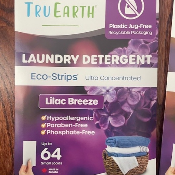 4 Tru Earth Compact Dry Laundry Detergent Sheets 64 Loads 32 Strips Lilac/Linen - Picture 3 of 6